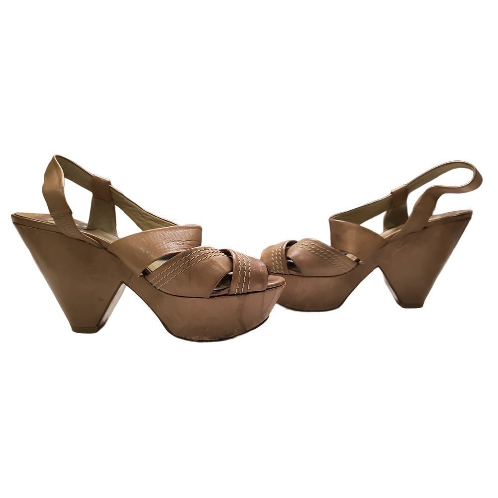 Vintage Chloe leather Wedge sandals Size 39.5 US Size US shoe size‎ 8.5. - Picture 8 of 13